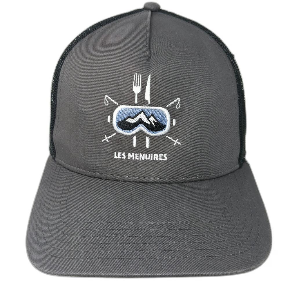 Atlantis Trucker Hat Gray One Size Les Menuires Brasserie des Belleville Ski